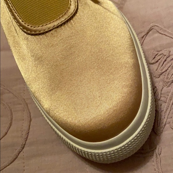 SUPERGA X ALEXA CHUNG MUSTARD SATIN SHOES - Picture 7 of 7